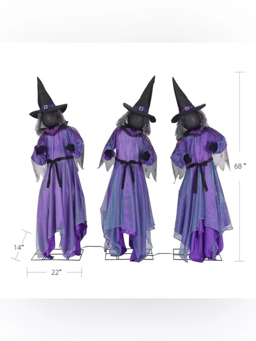 Pre-Lit Animated Witches, Set of 3